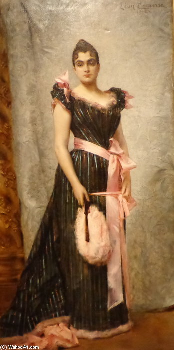 WikiOO.org - Encyclopedia of Fine Arts - Maleri, Artwork Leon Francois Comerre - Portrait Of The Artist's Wife