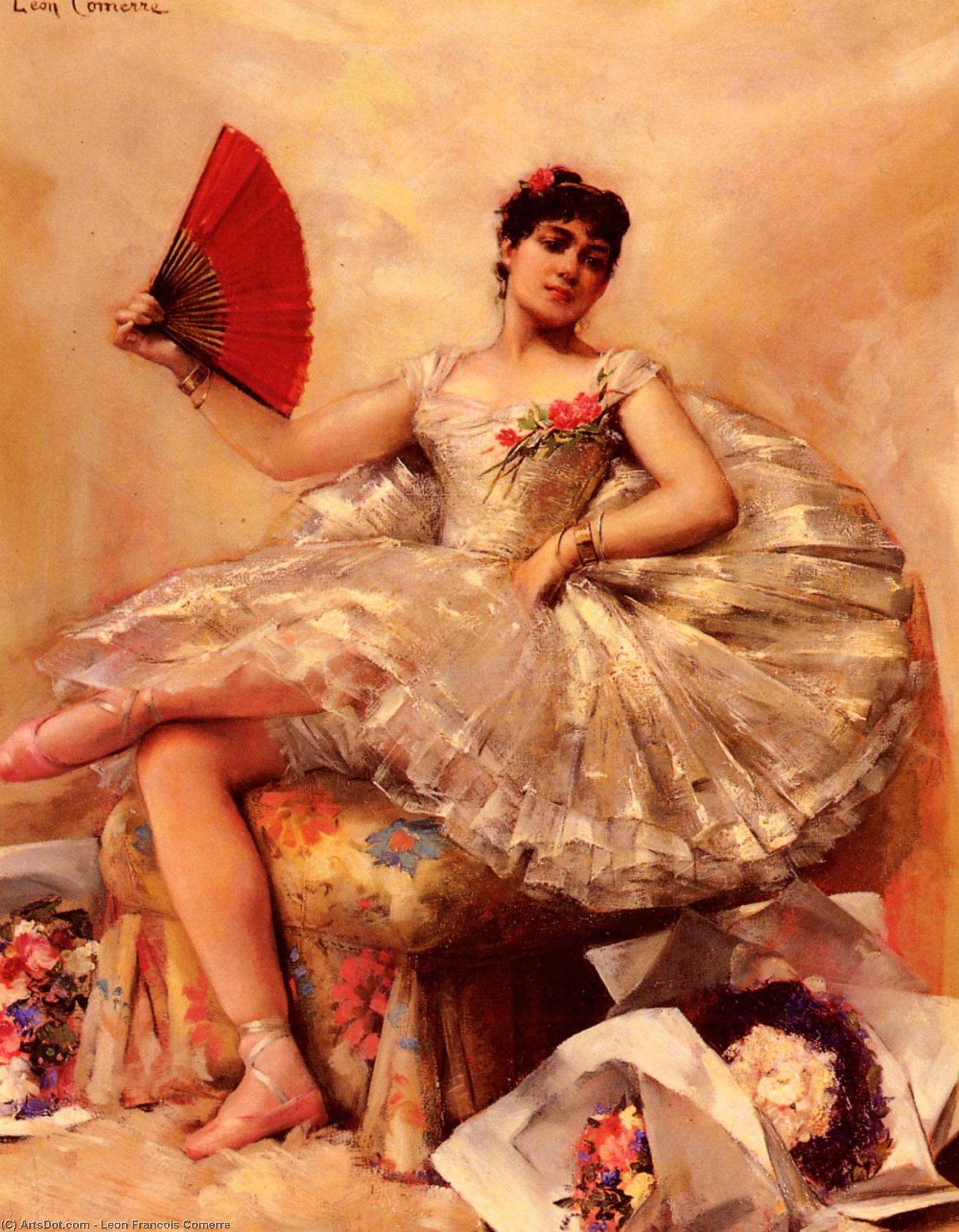 WikiOO.org - Encyclopedia of Fine Arts - Maleri, Artwork Leon Francois Comerre - Portrait Of The Ballerina Rosita Mauri