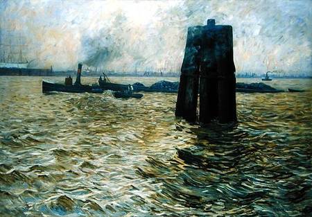 WikiOO.org - Encyclopedia of Fine Arts - Maľba, Artwork Leopold Karl Walter Von Kalckreuth - The Port Of Hamburg