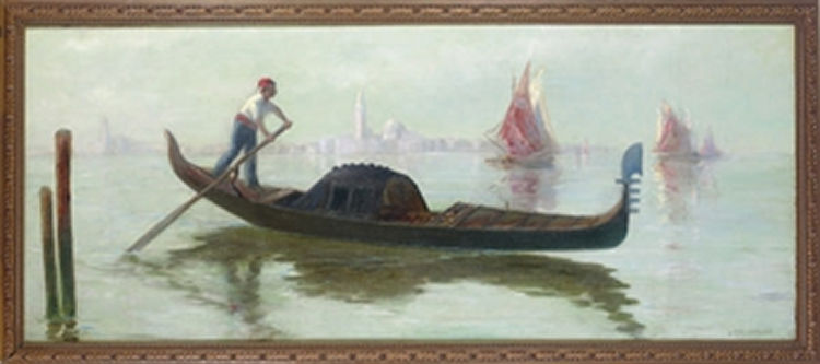Wikioo.org – La Enciclopedia de las Bellas Artes - Pintura, Obras de arte de Lionel Walden - Góndola en Venecia