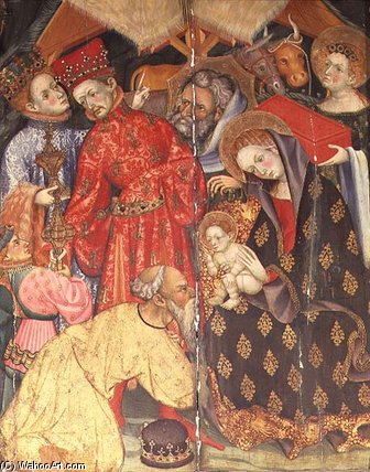 Wikioo.org - The Encyclopedia of Fine Arts - Painting, Artwork by Lluis Borrassa - The Adoration Of The Kings