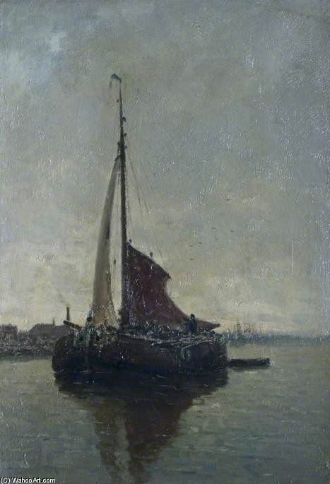 Wikioo.org - The Encyclopedia of Fine Arts - Painting, Artwork by Louis Apol - The Peat Barge