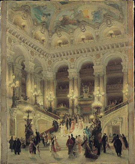 WikiOO.org - Εγκυκλοπαίδεια Καλών Τεχνών - Ζωγραφική, έργα τέχνης Louis Beroud - The Staircase Of The Opera