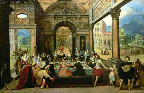 Wikioo.org - The Encyclopedia of Fine Arts - Painting, Artwork by Louis De Caullery - The Parable Of The Prodigal Son