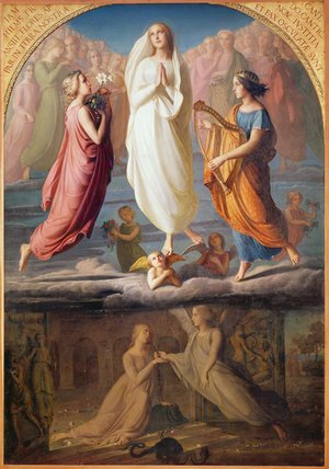 Wikioo.org - สารานุกรมวิจิตรศิลป์ - จิตรกรรม Anne François Louis Janmot - The Assumption Of The Virgin