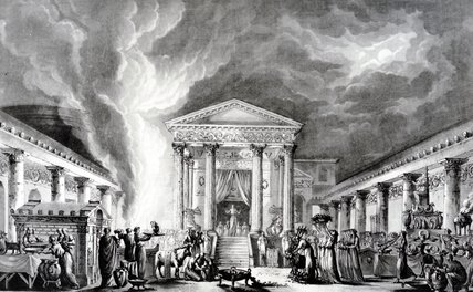 Wikioo.org - The Encyclopedia of Fine Arts - Painting, Artwork by Louis Jean Desprez - The Temple Of Isis, Pompeii, Illustration From Saint