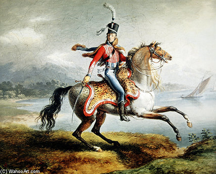 Wikioo.org - The Encyclopedia of Fine Arts - Painting, Artwork by Louis François Baron Lejeune - Equestrian Self Portrait,