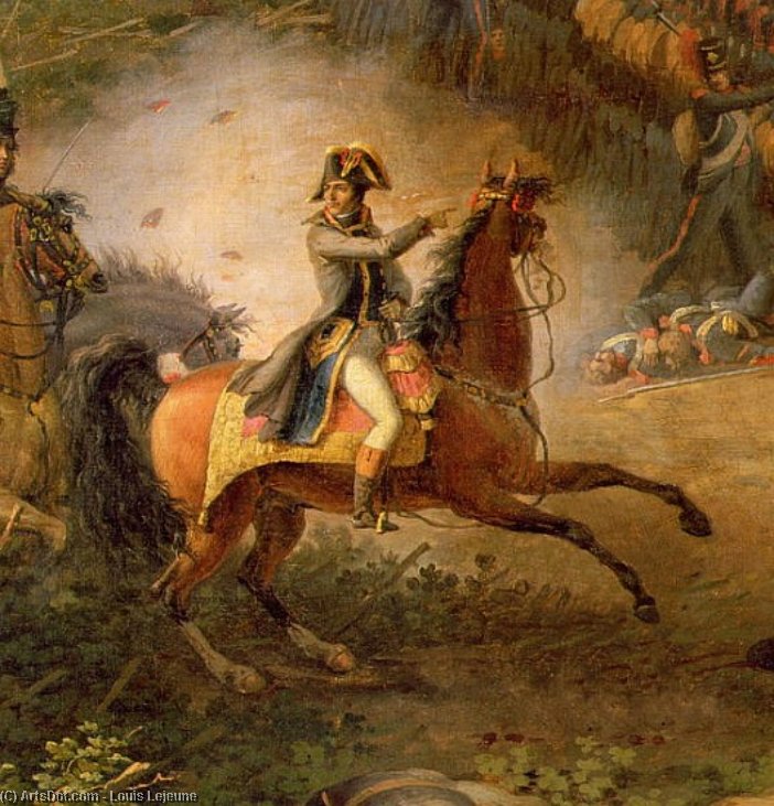 Wikioo.org – L'Enciclopedia delle Belle Arti - Pittura, Opere di Louis François Baron Lejeune - la battaglia di Marengo , dettaglio Napoleone Bonaparte_2