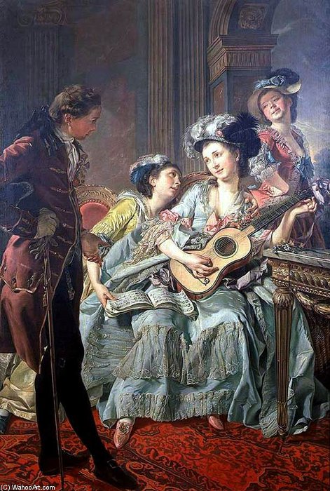 WikiOO.org - Енциклопедия за изящни изкуства - Живопис, Произведения на изкуството Louis Rolland Trinquesse - The Courtship