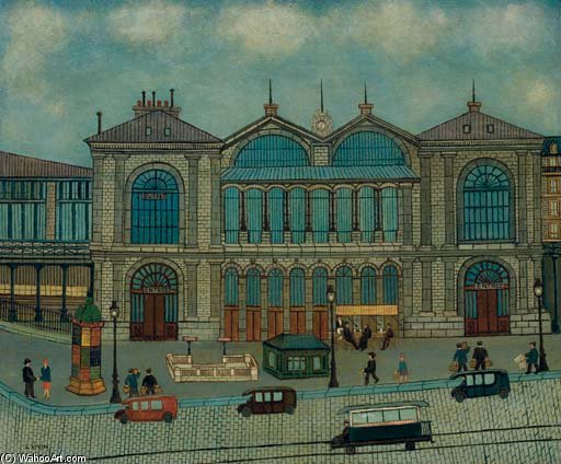 WikiOO.org - Encyclopedia of Fine Arts - Malba, Artwork Louis Vivin - Gare Montparnasse, Paris