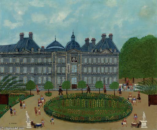 Wikioo.org - The Encyclopedia of Fine Arts - Painting, Artwork by Louis Vivin - Le Jardin Du Luxembourg