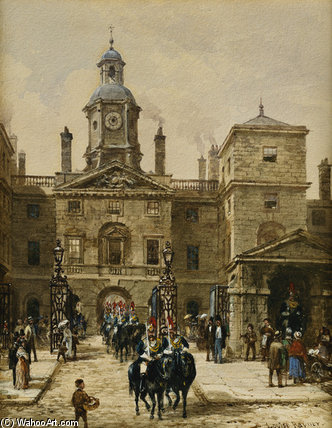 Wikioo.org - The Encyclopedia of Fine Arts - Painting, Artwork by Louise Rayner - Horse Guards Parade