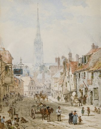 Wikioo.org - The Encyclopedia of Fine Arts - Painting, Artwork by Louise Rayner - St Ann Street, Salisbury