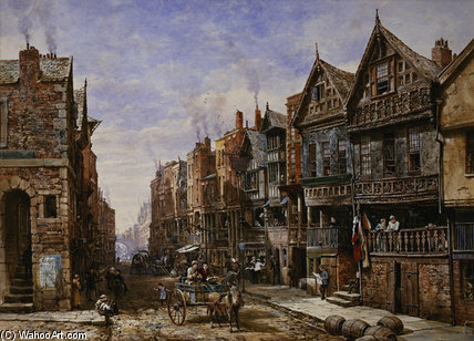 Wikioo.org - The Encyclopedia of Fine Arts - Painting, Artwork by Louise Rayner - Watergate Street From The Corner Of Crook