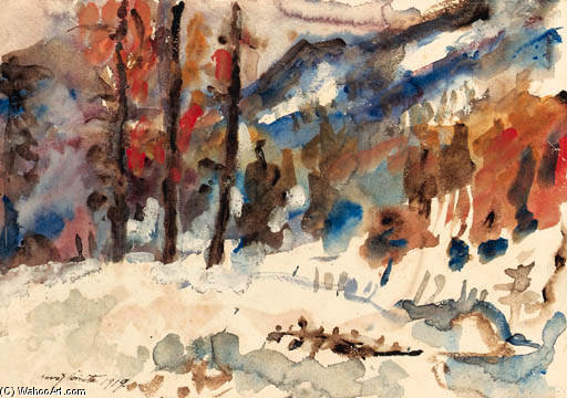 WikiOO.org - Encyclopedia of Fine Arts - Målning, konstverk Lovis Corinth (Franz Heinrich Louis) - Walchensee Im Winter,