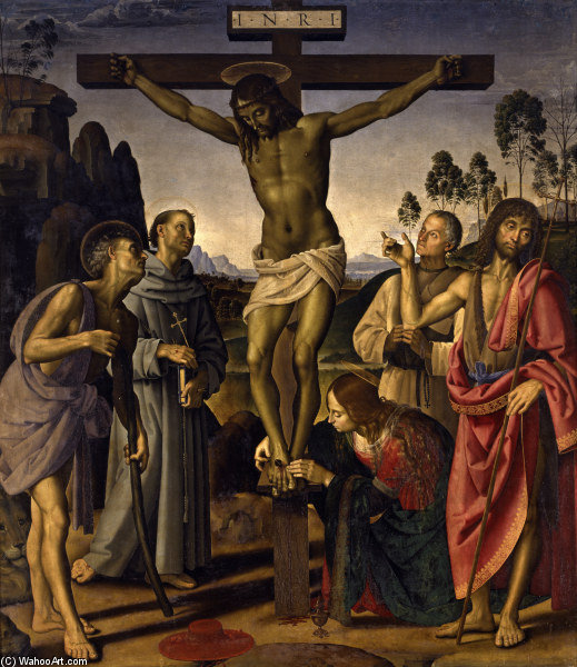Wikioo.org – La Enciclopedia de las Bellas Artes - Pintura, Obras de arte de Luca Signorelli - Crucifixión, Signorelli y Perugino