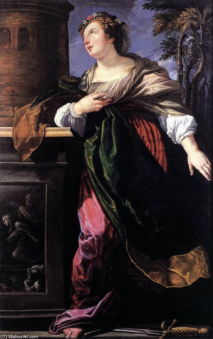 WikiOO.org - Encyclopedia of Fine Arts - Maalaus, taideteos Lucrina Fetti - St Barbara