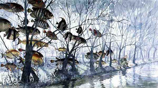 Wikioo.org - The Encyclopedia of Fine Arts - Painting, Artwork by Lucy Willis - Fly Fishing