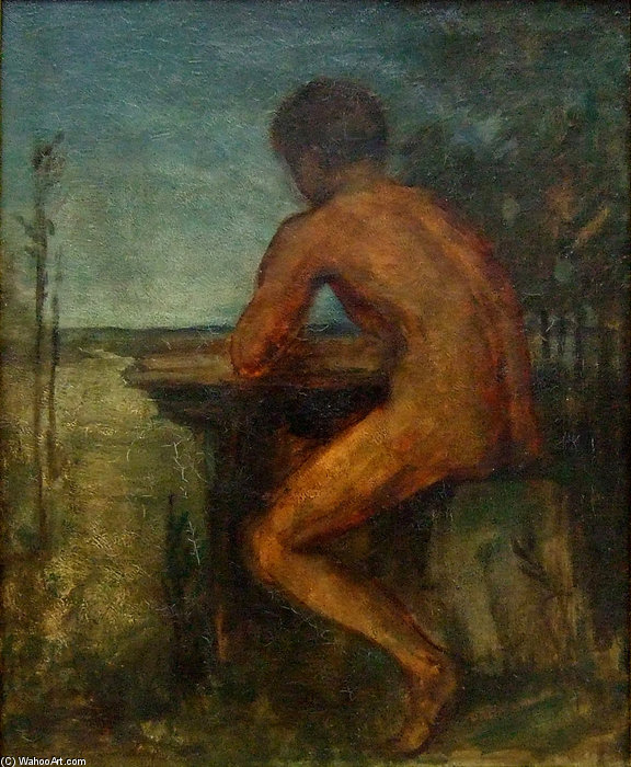 Wikioo.org - The Encyclopedia of Fine Arts - Painting, Artwork by Hans Von Marées - Sitzender Mann
