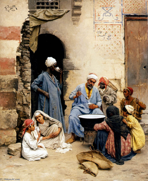 Wikioo.org - The Encyclopedia of Fine Arts - Painting, Artwork by Ludwig Deutsch - The Sahleb Vendor, Cairo