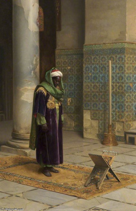 WikiOO.org - Encyclopedia of Fine Arts - Lukisan, Artwork Ludwig Deutsch - Moor At Prayer