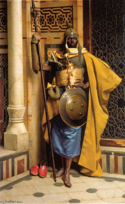 WikiOO.org - Encyclopedia of Fine Arts - Maleri, Artwork Ludwig Deutsch - The Palace Guard