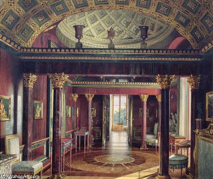 Wikioo.org - The Encyclopedia of Fine Arts - Painting, Artwork by Luigi Premazzi (Ludwig Osipovich) - The Agate Room In The Catherine Palace At Tsarskoye