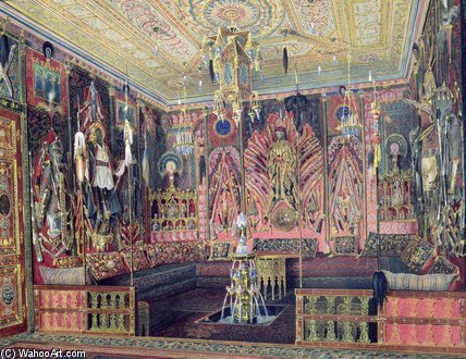 WikiOO.org - אנציקלופדיה לאמנויות יפות - ציור, יצירות אמנות Luigi Premazzi (Ludwig Osipovich) - The Arabian Hall In The Catherine Palace