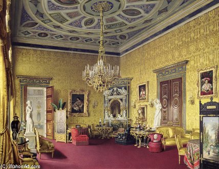 Wikioo.org - The Encyclopedia of Fine Arts - Painting, Artwork by Luigi Premazzi (Ludwig Osipovich) - The Lyons Hall In The Catherine Palace At Tsarskoye