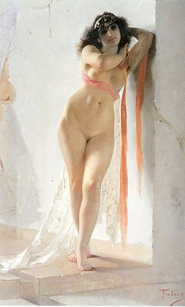 WikiOO.org - Encyclopedia of Fine Arts - Malba, Artwork Luis Ricardo Falero - Representing A Naked Oriental Woman