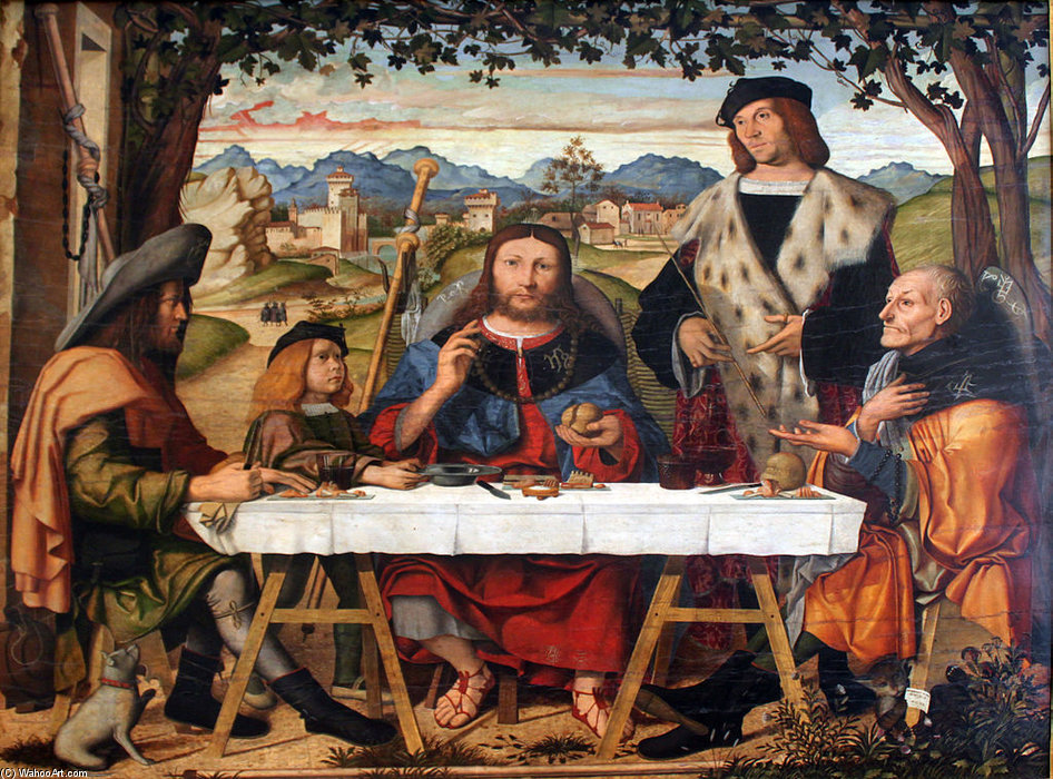 WikiOO.org - Enciklopedija dailės - Tapyba, meno kuriniai Marco Marziale - Christ At Emmaus