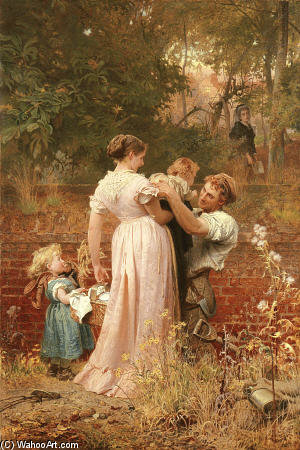 WikiOO.org – 美術百科全書 - 繪畫，作品 Marcus Stone - 我的夫人是一个寡妇，没有子女