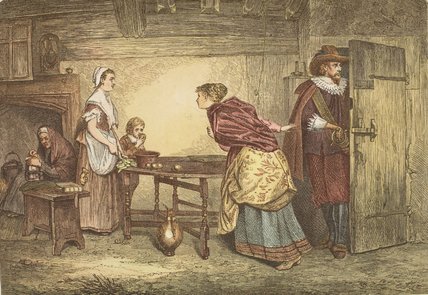 WikiOO.org - Encyclopedia of Fine Arts - Lukisan, Artwork Marcus Stone - Royalists Seeking Refuge In The House Of A Puritan