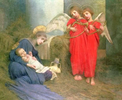 Wikioo.org - The Encyclopedia of Fine Arts - Painting, Artwork by Marianne Preindelsberger Stokes - Angels Entertaining The Holy Child