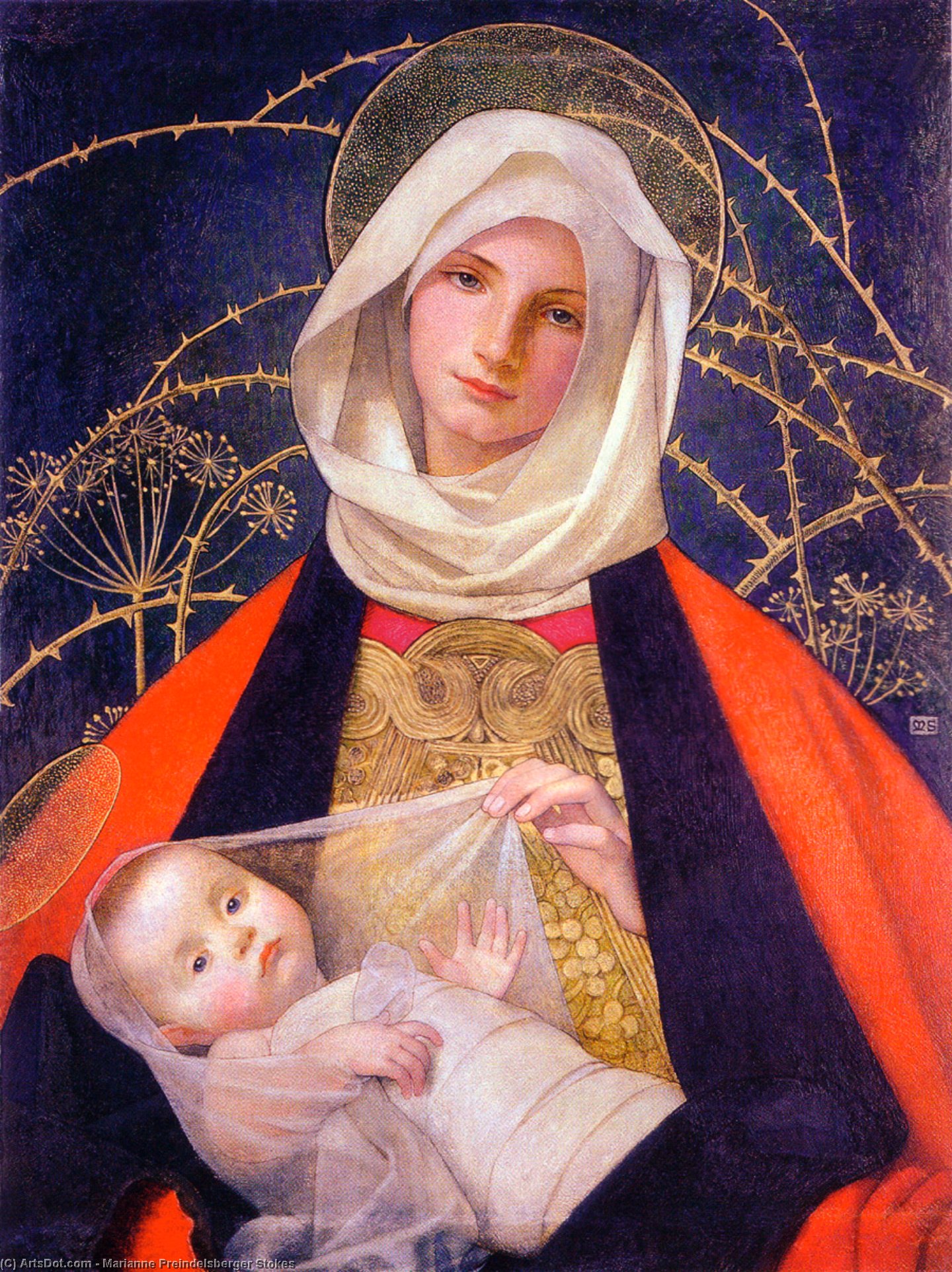 Wikioo.org - The Encyclopedia of Fine Arts - Painting, Artwork by Marianne Preindelsberger Stokes - Madonna And Child