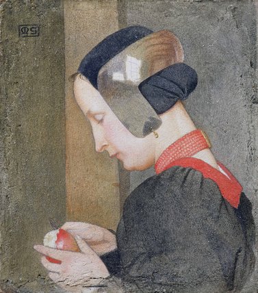 Wikioo.org - The Encyclopedia of Fine Arts - Painting, Artwork by Marianne Preindelsberger Stokes - Portrait Of A Lady Peeling An Apple