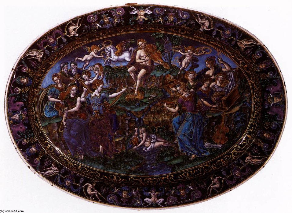 Wikioo.org – L'Enciclopedia delle Belle Arti - Pittura, Opere di Martial Courtois - Apollo e le Muse