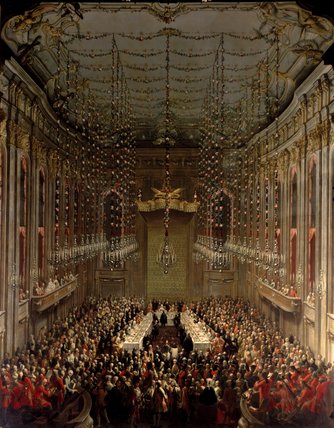Wikioo.org - The Encyclopedia of Fine Arts - Painting, Artwork by Martin Ii Mytens - Banquet In The Redoutensaal, Vienna,