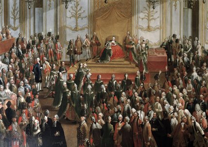 Wikioo.org - The Encyclopedia of Fine Arts - Painting, Artwork by Martin Ii Mytens - Maria Theresa At The Investiture Of The Order Of St