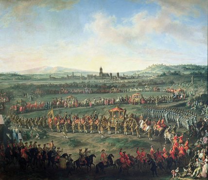 Wikioo.org - The Encyclopedia of Fine Arts - Painting, Artwork by Martin Ii Mytens - The Entrance Of Emperor Francis I Into Frankfurt,