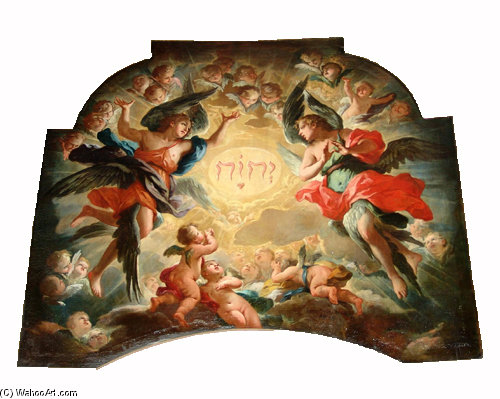 WikiOO.org - Enciclopédia das Belas Artes - Pintura, Arte por Martino Altomonte - Adoration Of The Name Of God