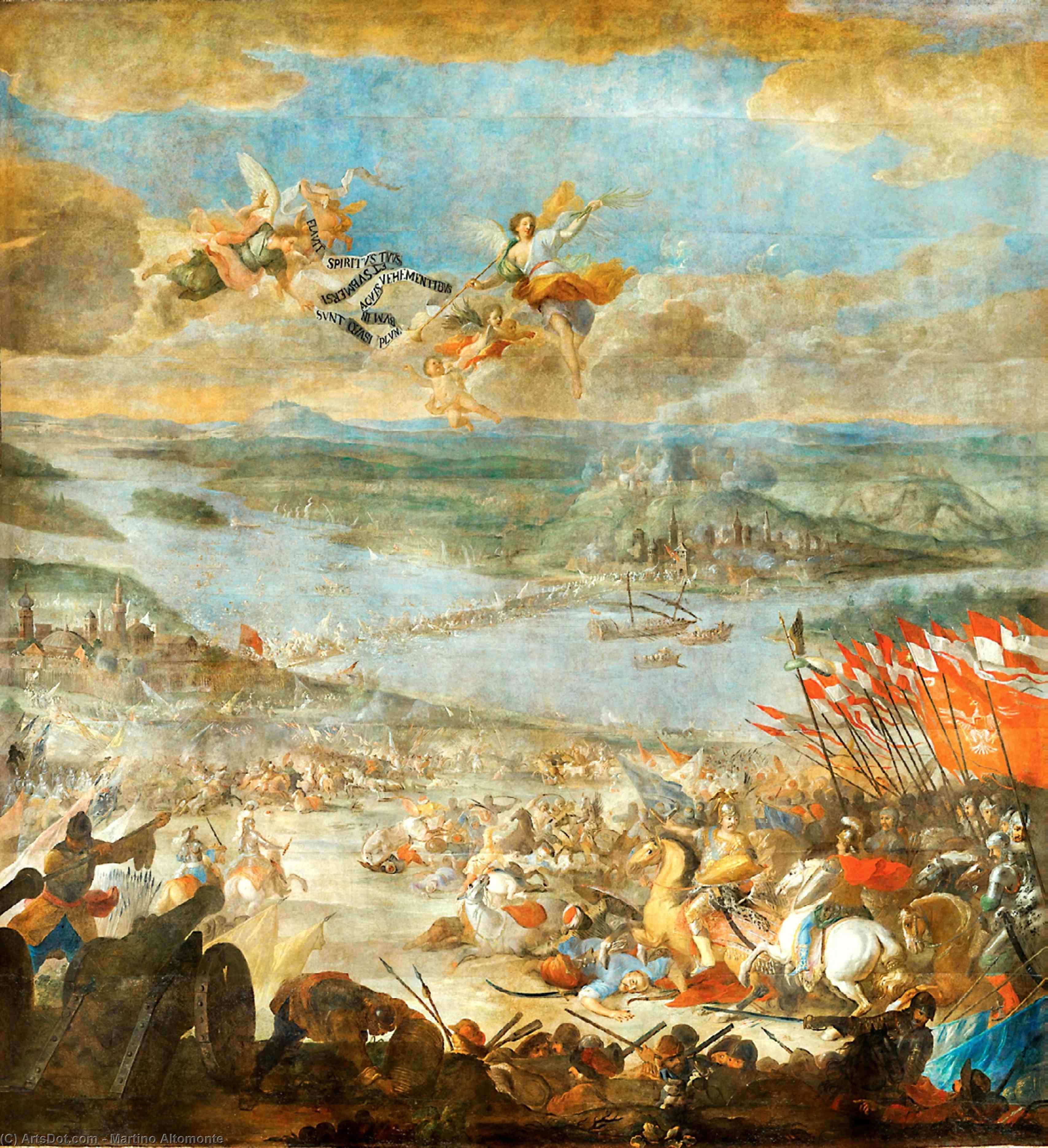 Wikioo.org - The Encyclopedia of Fine Arts - Painting, Artwork by Martino Altomonte - Battle Of Parkany