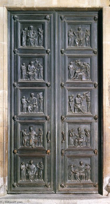 Wikioo.org – La Enciclopedia de las Bellas Artes - Pintura, Obras de arte de Maso Di Bartolommeo - bronce puertas de nuevo `sacristy`