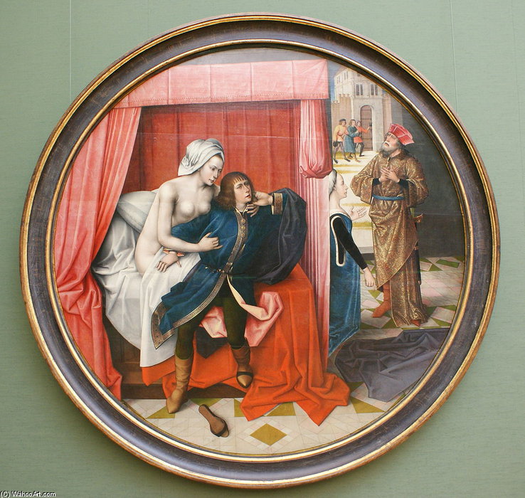 Wikioo.org - The Encyclopedia of Fine Arts - Painting, Artwork by Master Of The Joseph Sequence (Master Of Affligem) - And Potiphar's Wife