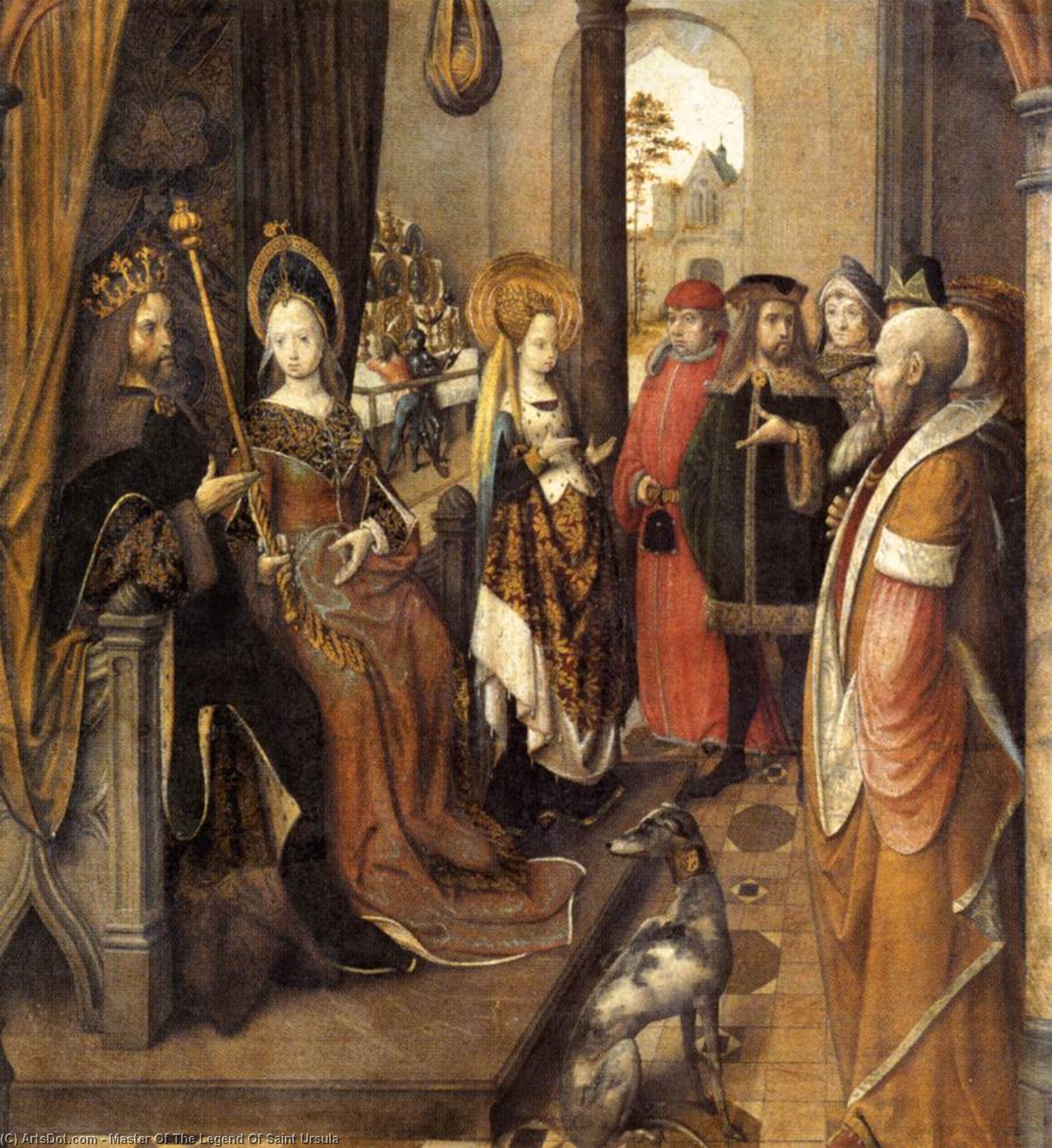Wikioo.org - The Encyclopedia of Fine Arts - Painting, Artwork by Master Of The Legend Of Saint Ursula - St Ursula Announces To Her Father Her Departure On A Pilgrimage To Rome