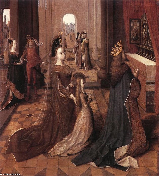 Wikioo.org – L'Encyclopédie des Beaux Arts - Peinture, Oeuvre de Master Of The Legend Of Saint Ursula - Avec ses parents à l autel