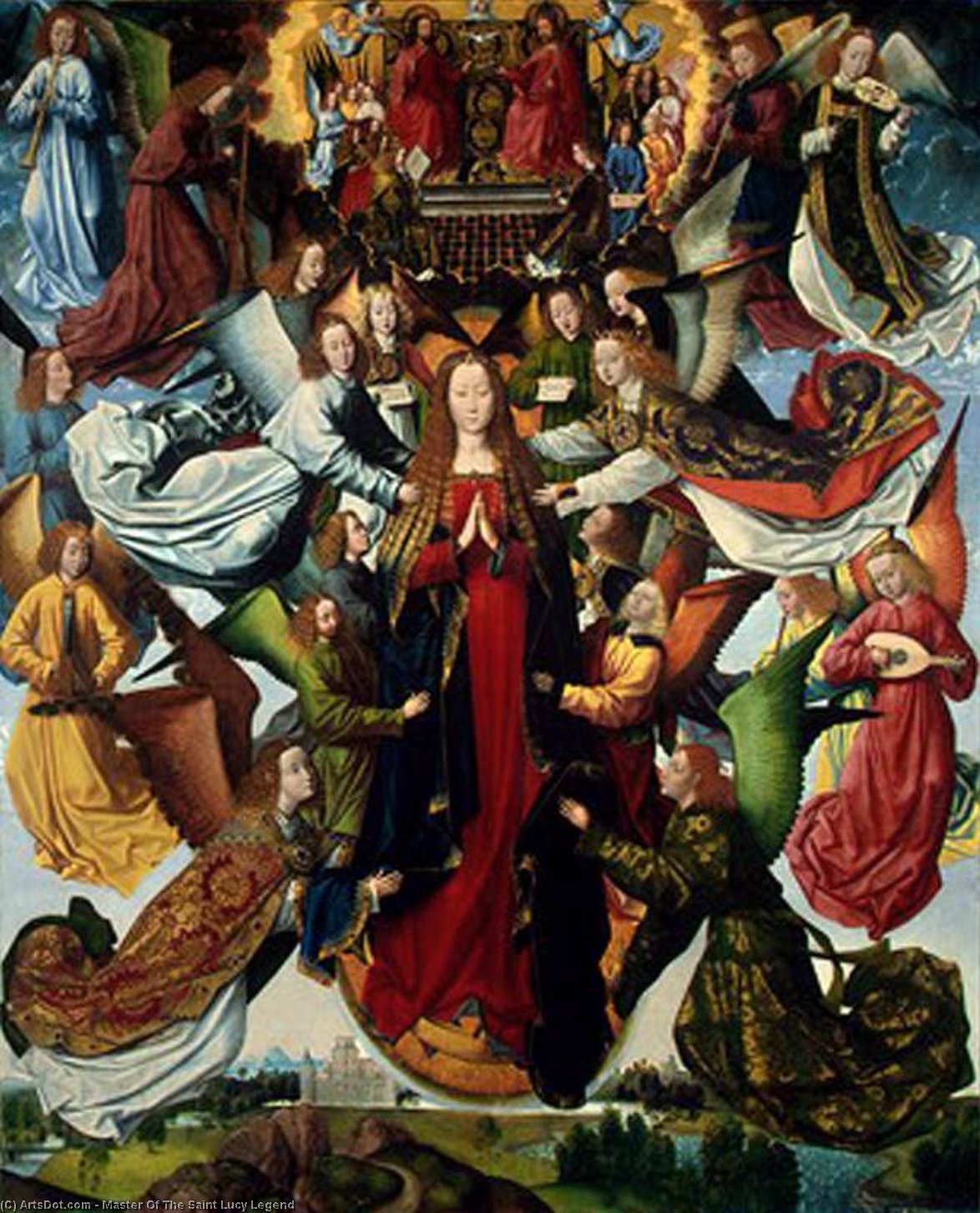 Wikioo.org – L'Encyclopédie des Beaux Arts - Peinture, Oeuvre de Master Of The Saint Lucy Legend - marie reine  de  le ciel