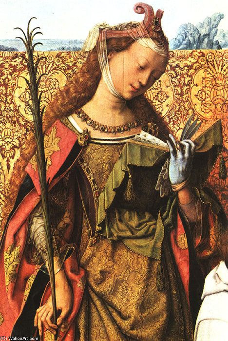 Wikioo.org - สารานุกรมวิจิตรศิลป์ - จิตรกรรม Master Of The St Bartholomew Altar - Agnes, St Bartholomew And St Cecilia -