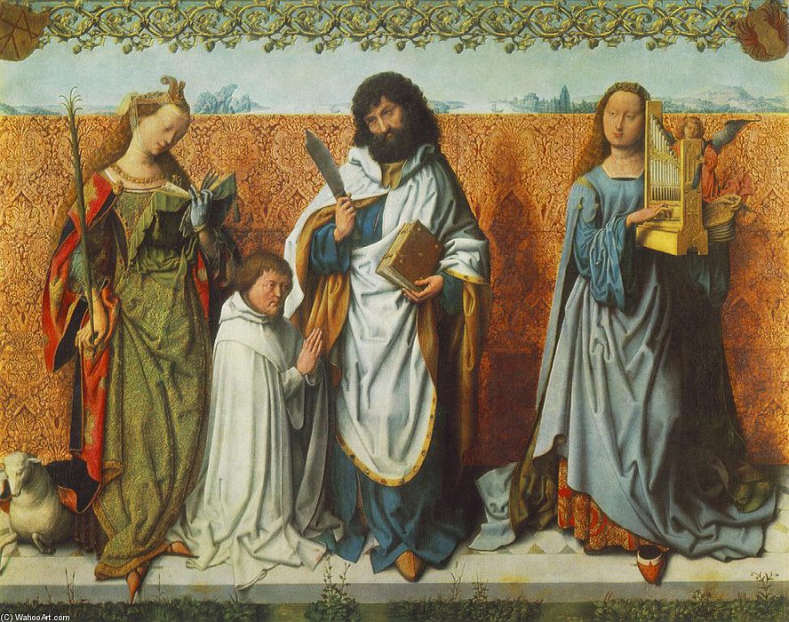Wikioo.org – L'Enciclopedia delle Belle Arti - Pittura, Opere di Master Of The St Bartholomew Altar - Agnese, San Bartolomeo e Santa Cecilia