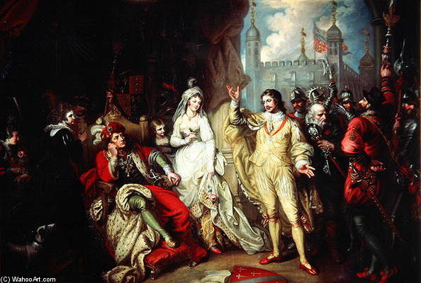 Wikioo.org - The Encyclopedia of Fine Arts - Painting, Artwork by Mather Brown - Thomas Howard, Earl Of Surrey, Defending His Allegiance To Richard Iii Before Henry Vii After The Ba
